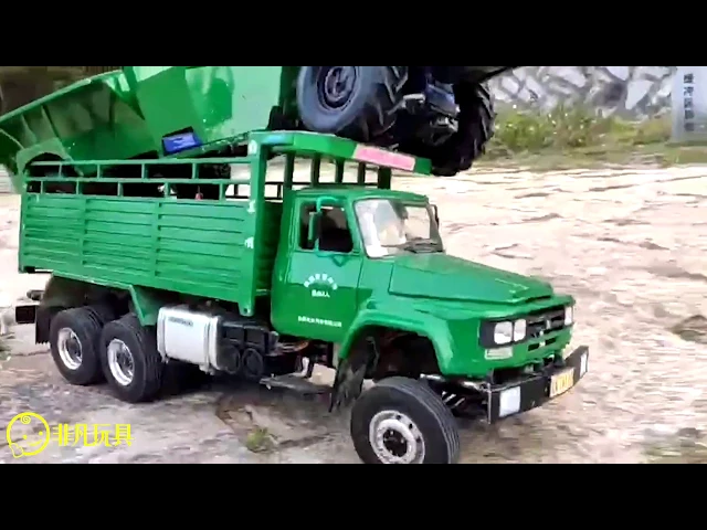 老解放ca 141卡車車模1/24rc模型,純手工diy重卡拖頭,動力還可以